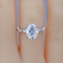 Load image into Gallery viewer, 3 Carat Oval Shaped Giliarto Moissanite White Gold Engagement Ring