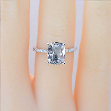 Load image into Gallery viewer, 2.5 Carat Cushion Cut Vintage style Halo Giliarto Genuine Natural Aquamarine White Gold Engagement Ring