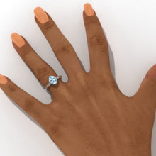 Load image into Gallery viewer, 14K Gold Ring 7x9mm Oval Cut Genuine Aquamarine Engagement Ring Anniversary Ring, Promise Ring, Gifts Promissory Ring