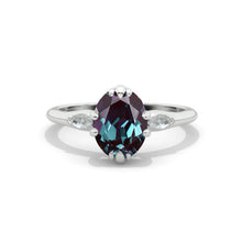 Load image into Gallery viewer, Oval Alexandrite14K White Gold Engagement Promissory Ring