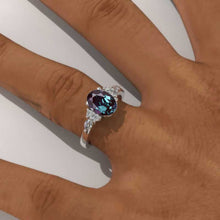 Load image into Gallery viewer, 3 Carat Oval Alexandrite Diamonds Engagement Ring