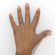 Load image into Gallery viewer, 1 Carat Three Stone Alexandrite White Gold Engagement Ring