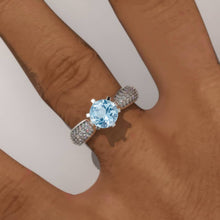Load image into Gallery viewer, 1.5 Carat Genuine Aquamarine Engagement Ring