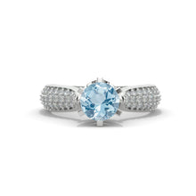 Load image into Gallery viewer, 1.5 Carat Genuine Aquamarine Engagement Ring