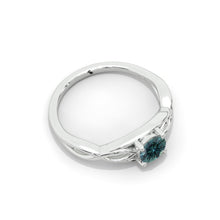 Load image into Gallery viewer, Celtic Teal Sapphire Gold Ring