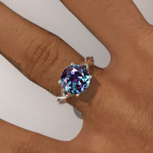 Load image into Gallery viewer, 3.0 Carat Alexandrite Lattice White Gold Engagement Ring