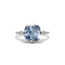 Load image into Gallery viewer, 3 Carat Genuine Aquamarine Center Stone White Gold Ring