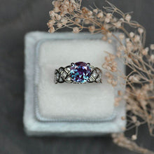 Load image into Gallery viewer, 2.0 Carat Ethically LAB-Grown Alexandrite Celtic Lattice Engagement White Gold Ring