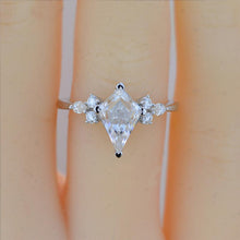 Load image into Gallery viewer, 2.5 Carat Kite Moissanite Engagement Ring. 2.5CT Fancy Shape Moissanite Ring