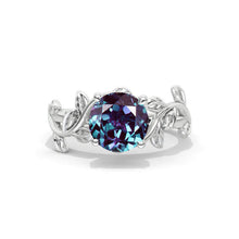 Load image into Gallery viewer, 2 Carat Alexandrite Twig Floral White Gold Engagement Ring