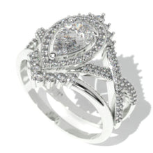 Load image into Gallery viewer, Pear Moissanite Halo Twisted Engagement Ring