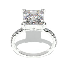 Load image into Gallery viewer, 3.2 Carat Giliarto Moissanite Princess Cut Engagement Gold Ring.