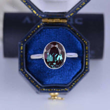 Load image into Gallery viewer, 2 Carat Oval Alexandrite Bezel Set Gold Engagement Ring