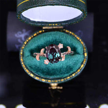 Load image into Gallery viewer, 14K Rose Gold Dainty 2 Carat Oval Alexandrite Floral Ring
