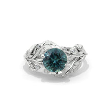 Load image into Gallery viewer, 2.0 Carat Genuine Natural Teal Sapphire Engagement Ring
