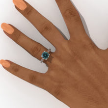 Load image into Gallery viewer, 2.0 Carat Teal Sapphire Accented Classic Engagement Ring