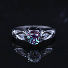 Load image into Gallery viewer, 14K Black Gold Alexandrite Celtic Engagement Ring