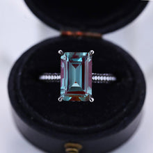 Load image into Gallery viewer, 4ct Emerald Cut Alexandrite Engagement Ring