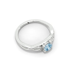 Load image into Gallery viewer, Celtic Genuine Aquamarine Gold Ring