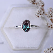 Load image into Gallery viewer, 3 Carat Oval Alexandrite Bezel Set  Engagement Ring