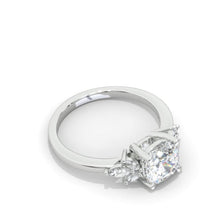 Load image into Gallery viewer, 7x7mm Cushion Cut Halo Giliarto Moissanite Diamond White Gold Engagement Ring
