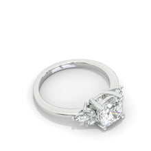 Load image into Gallery viewer, 7x7mm Cushion Cut Halo Giliarto Moissanite Diamond White Gold Engagement Ring