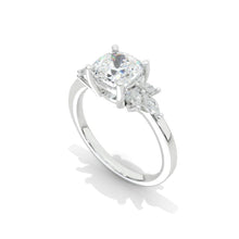 Load image into Gallery viewer, 7x7mm Cushion Cut Halo Giliarto Moissanite Diamond White Gold Engagement Ring