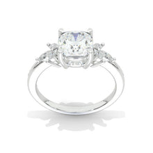 Load image into Gallery viewer, 7x7mm Cushion Cut Halo Giliarto Moissanite Diamond White Gold Engagement Ring