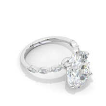 Load image into Gallery viewer, Oval Cut 14x10mm Giliarto Moissanite Diamond White Gold Engagement Ring