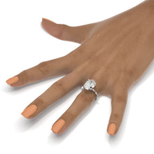 Load image into Gallery viewer, Oval Cut 14x10mm Giliarto Moissanite Diamond White Gold Engagement Ring