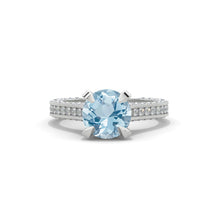 Load image into Gallery viewer, 3.2 Carat Genuine Aquamarine Engagement Ring