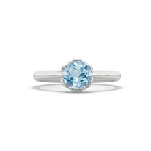 Load image into Gallery viewer, 2 Carat Genuine Aquamarine Low Set Engagement Gold Ring