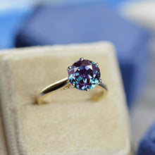 Load image into Gallery viewer, 3 Carat Alexandrite Six Prongs Engagement Ring