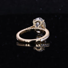 Load image into Gallery viewer, 3 Carat Alexandrite Oval Cut Hidden Halo Rose Gold Engagement  Ring