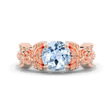 Load image into Gallery viewer, 2 Carat Round Moissanite Rose Floral Twig Shank Engagement Ring