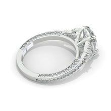 Load image into Gallery viewer, 2CT Oval Halo Genuine Aquamarine Vintage Wedding Ring. 2 Carat Oval Engagement Ring Anniversary Ring, Baguette Double Halo Ring