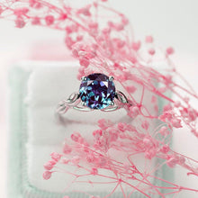 Load image into Gallery viewer, 4 Carat Alexandrite Stone 14K White Gold Ring
