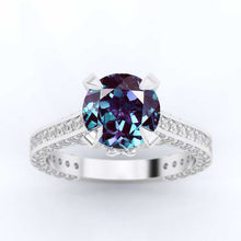 Load image into Gallery viewer, 3.2 Carat Alexandrite Engagement 14K White Gold Ring