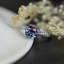 Load image into Gallery viewer, Carat Alexandrite Engagement 14K White Gold Ring