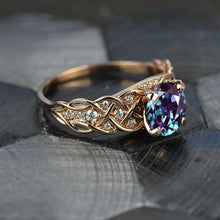 Load image into Gallery viewer, 2 Carat Alexandrite Gold Engagement Ring