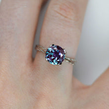 Load image into Gallery viewer, 2 Carat Alexandrite Floral 14K White Gold Engagement Ring