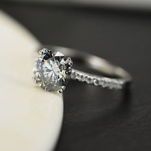 Load image into Gallery viewer, gray grey promissory moissanite ring