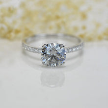 Load image into Gallery viewer, gray grey promissory moissanite ring