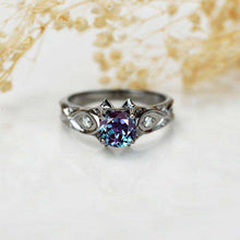 Load image into Gallery viewer, Alexandrite 14K Black Gold Celtic Engagement Ring