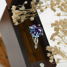 Load image into Gallery viewer, 3 Carat Alexandrite Stone 14K White Gold Engagement Ring