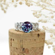 Load image into Gallery viewer, 2.0 Carat Alexandrite Celtic Lattice Engagement White Gold Ring