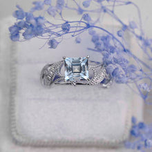 Load image into Gallery viewer, 1.5 Carat Princess Cut Aquamarine Promissory ring