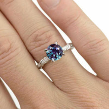 Load image into Gallery viewer, 2.0 Carat Alexandrite Giliarto Engagement Ring-58 round accents 0.4 TCW 14K White Gold