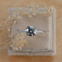 Load image into Gallery viewer, 2 Carat Gray Grey Giliarto Moissanite 14K Gold Engagement Ring