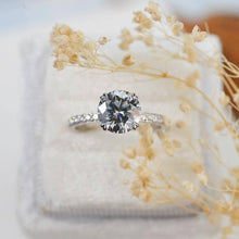 Load image into Gallery viewer, 2 Carat Gray Grey Giliarto Moissanite 14K Gold Engagement Ring